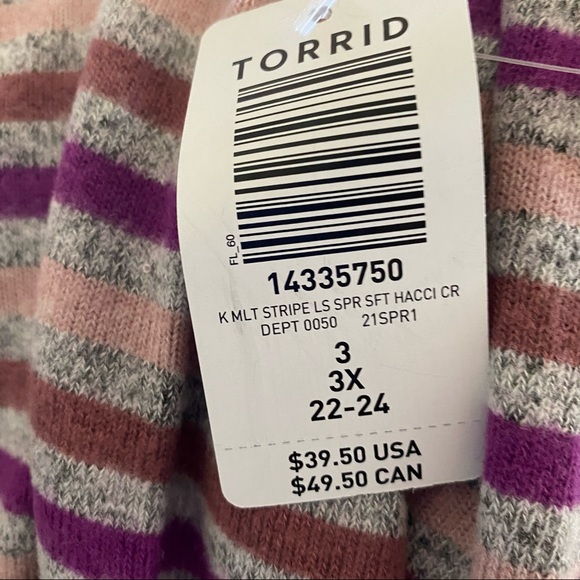 NWOT TORRID Stripe Supersoft Plush Tee - Picture 11 of 13